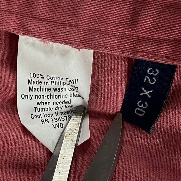 Vineyard Vines Pants Men's 32 x 30 Cotton Twill Salmon Pink Chinos Khakis - Picture 6 of 11